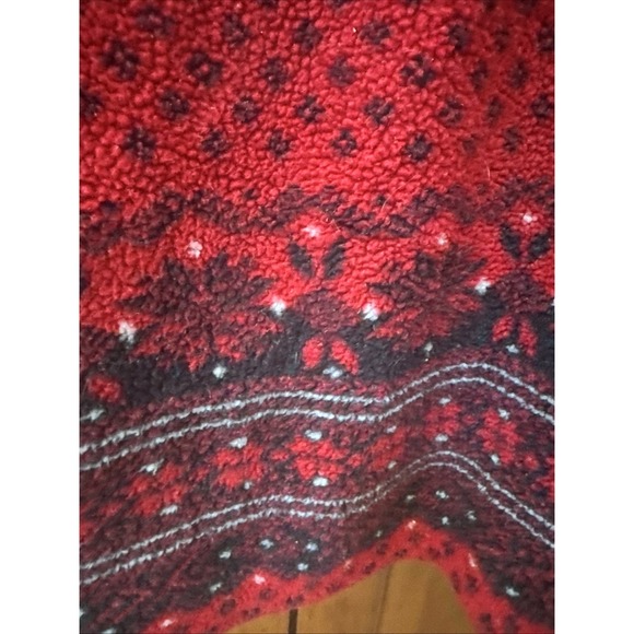Hanna Andersson Sweater Large Nordic Fair Isle Quarter Zip Pullover Sweater Red - Picture 4 of 7